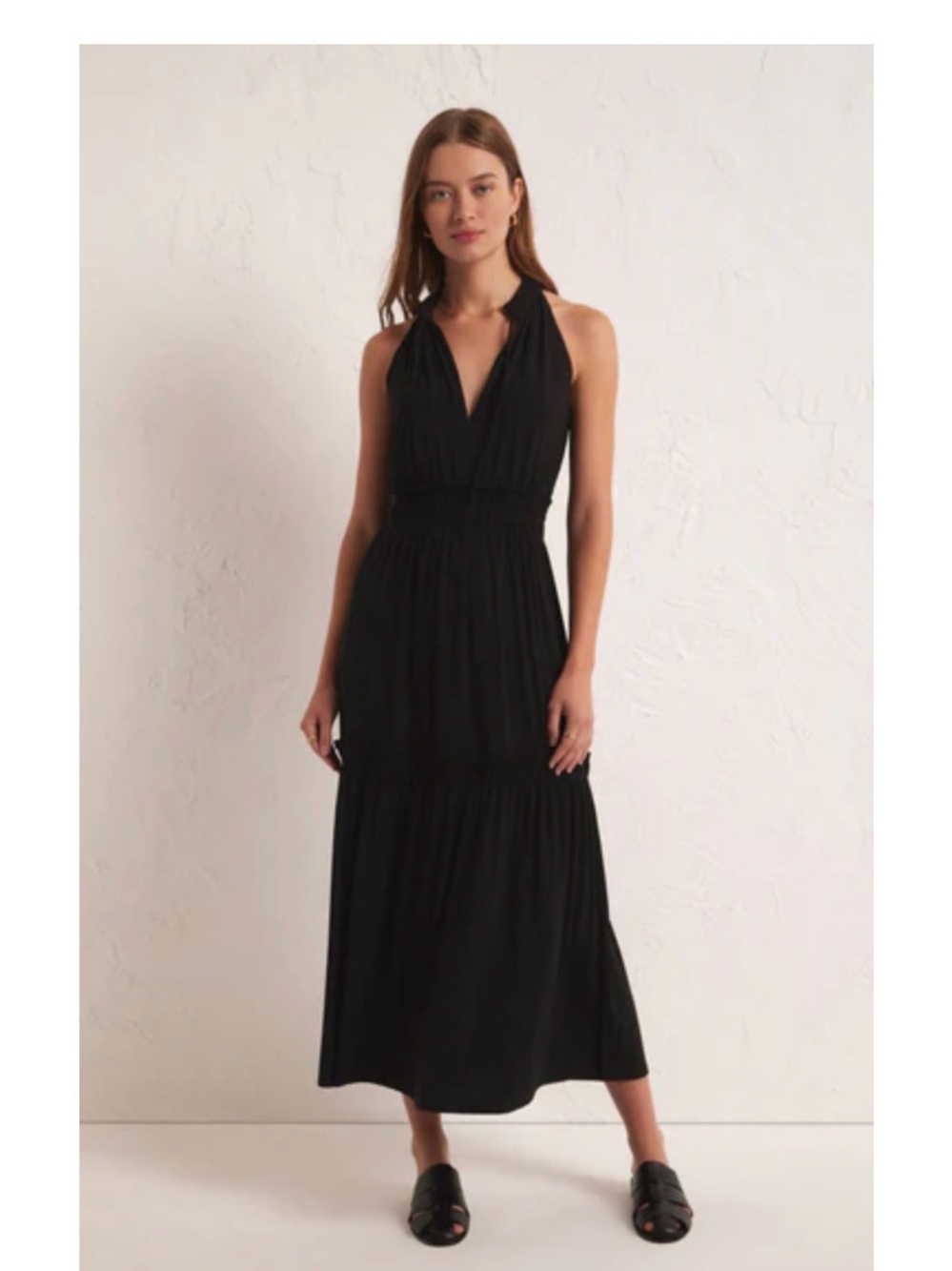 Black Z Supply Rhea Halter Maxi Dress